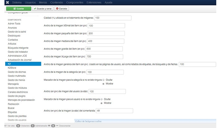 ¿Dónde guarda las imágenes K2 – Joomla?